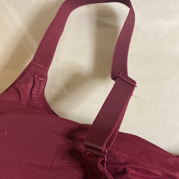 NWT Auden Light Support Padded Bra Adj Straps. Lace Pull Over. Burgundy XXL - Picture 5 of 10